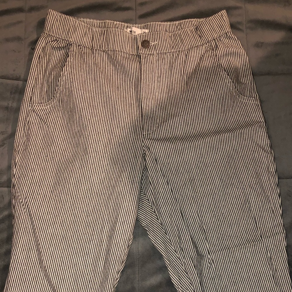 Black and white striped Hollister pants